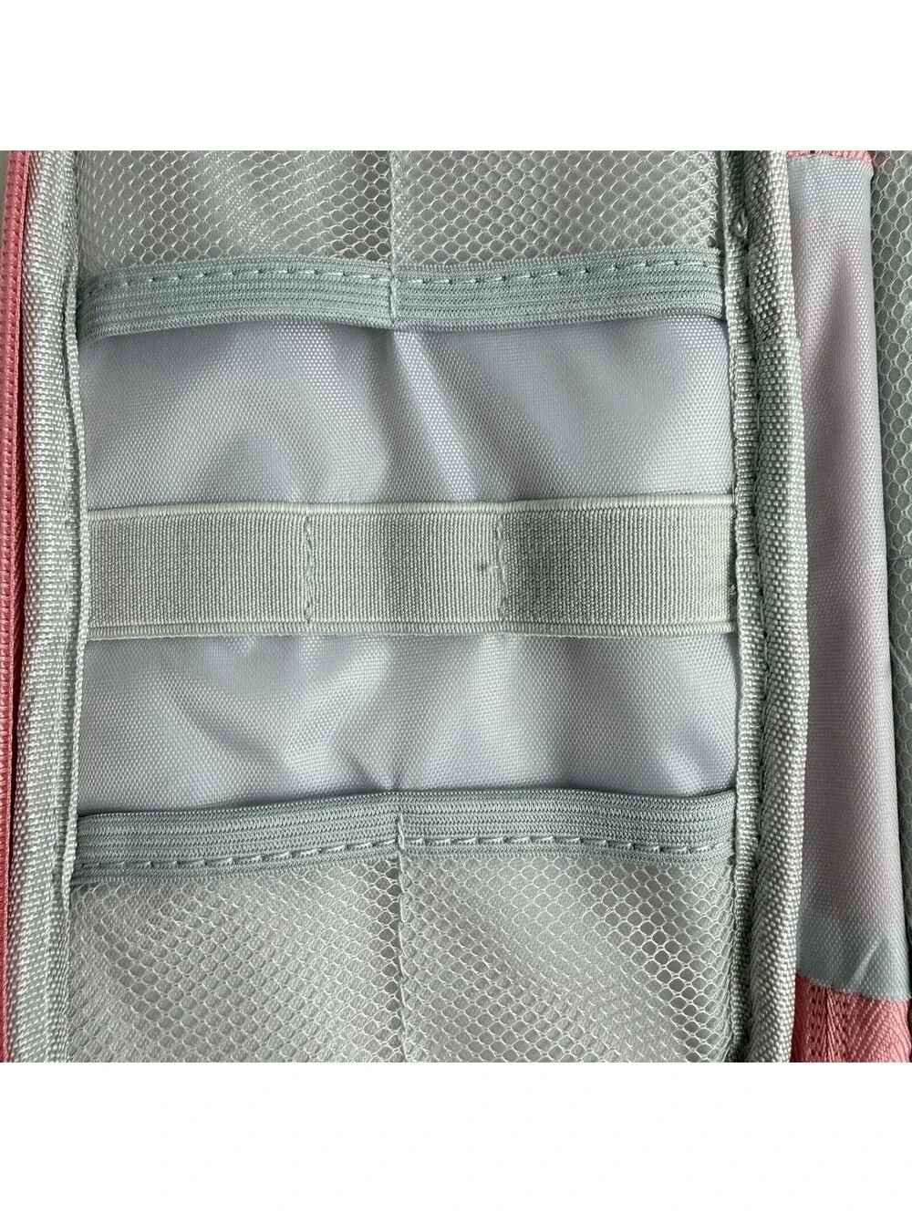 Pink Travel Electronics Organizer Case Cable Charger Cord Storage Wrist Strap